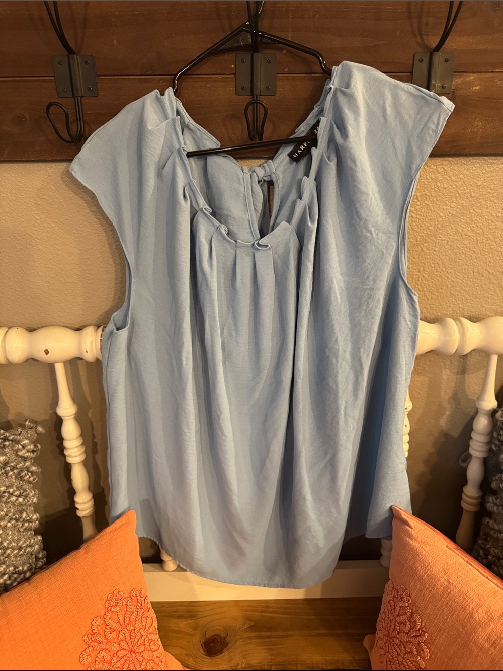 Harper Light Blue Sleeveless Blouse